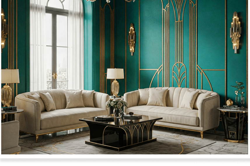 A living room filled with furniture and a large window