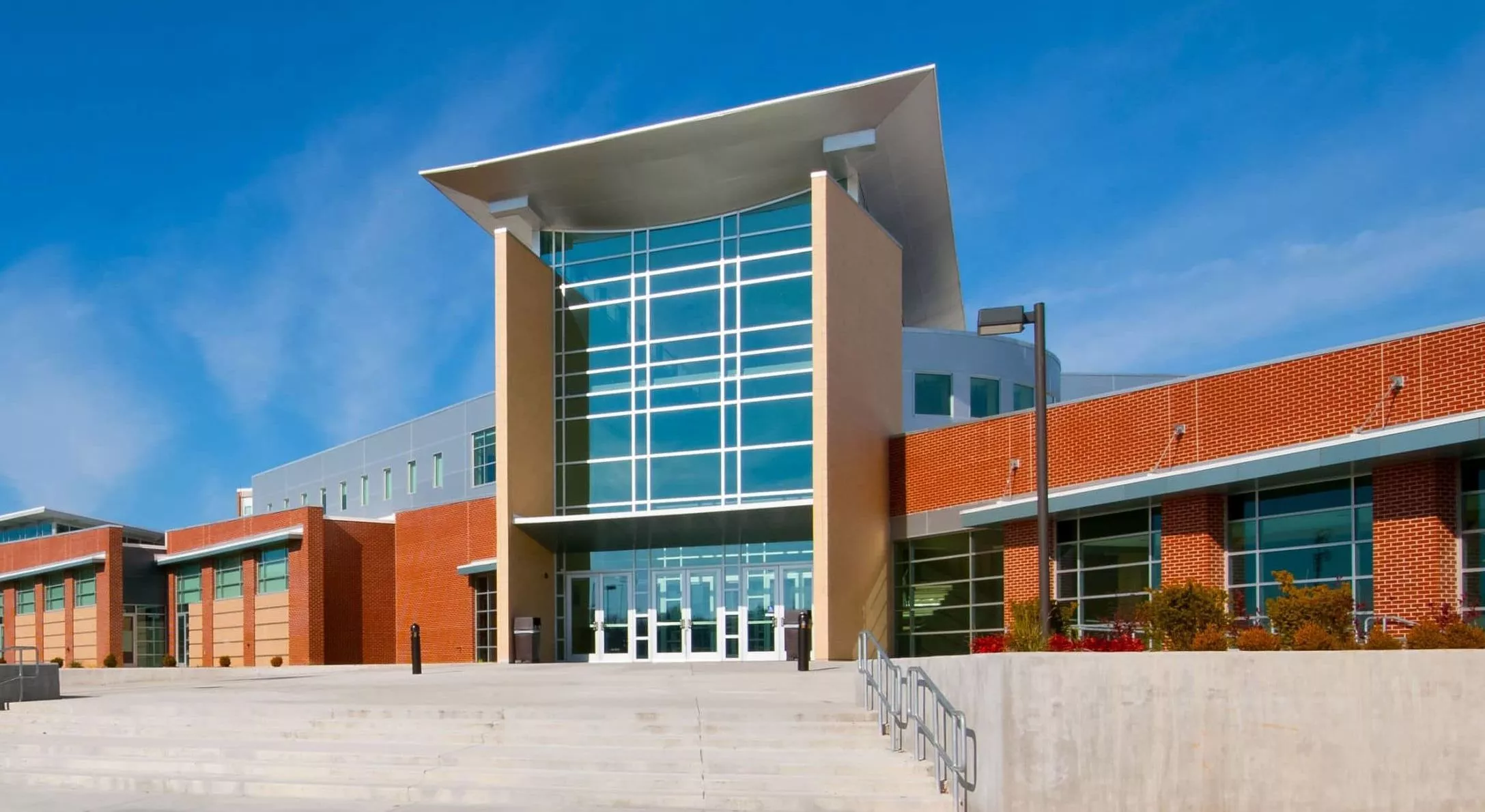 A large brick building